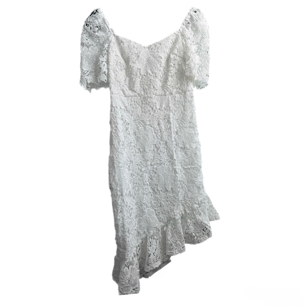 JJ’s House Lace Wedding Dress Sweetheart Asymmetrical Tea-Length NWT Size Small - Picture 2 of 10